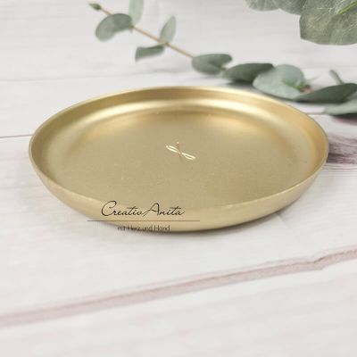Kerzenteller goldfarben - 12 cm