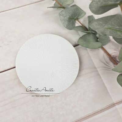 Preview: Kerzenteller - weiße Sternstruktur mit Holz - 10 cm