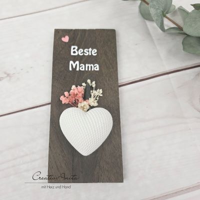 Muttertag - Beste Mama - von Herzen -ROSA- Muttertagsherz