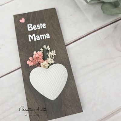 Preview: Muttertag - Beste Mama - von Herzen -ROSA- Muttertagsherz
