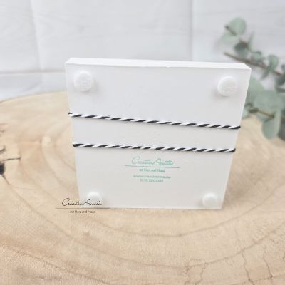 Preview: Handgemachte Schale bestückt mit Häuser in weiß-mint - 6-eck