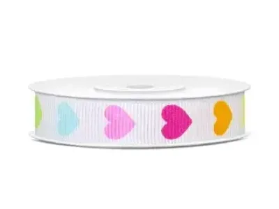 Geschenkband -Colourful Hearts- 10m