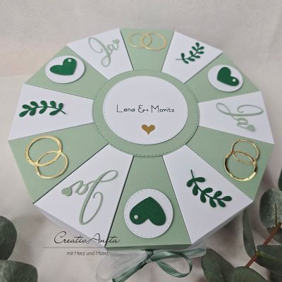 Schachteltorte SALBEI - EUKALYPTHUS - GOLD - Geldgeschenkverpackung