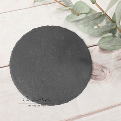 Schiefertafel - Kerzenhalter rund - schwarz Ø 15 cm
