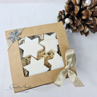 Geschenkset mit Seifensterne Schafmilchseife Midi SCHNEEROSE