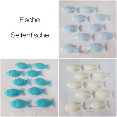 Preview: 10 St. Schafmilchseifen-Fische - Seifenfische - Groß, NATUR