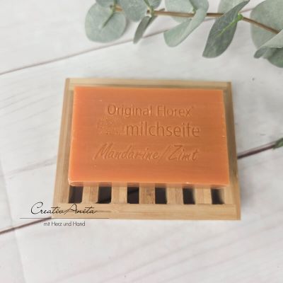 Preview: Seifenschale aus Bambus eckig