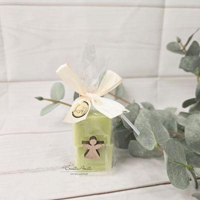 Seifengeschenk - Weihnachtsgeschenk - Seifenstücke fruchtige Lemongras mit Engel dekoriert