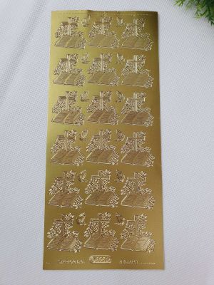 Sticker Ziersticker Motivsticker KREUZ BIBEL TAUBE GOLD