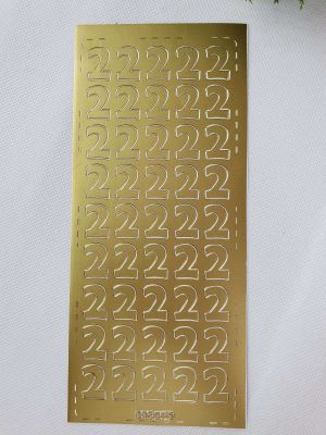 Sticker - Schriftsticker *2* ZAHL GOLD XL Kartenschmuck
