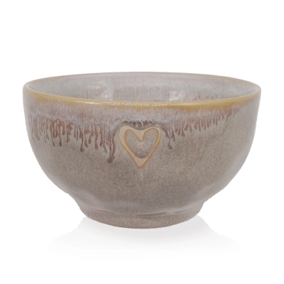 Stoneware Schale -Herz- sand