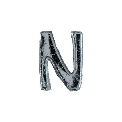 Wachsbuchstabe Echtwachs "N" 8mm silber