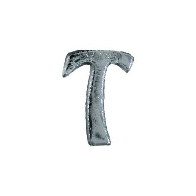 Wachsbuchstabe Echtwachs "T" 8mm silber