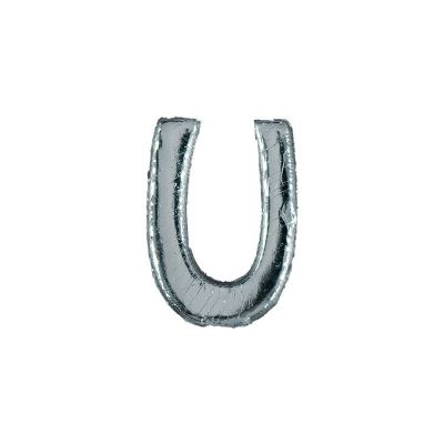 Wachsbuchstabe Echtwachs "U" 8mm silber