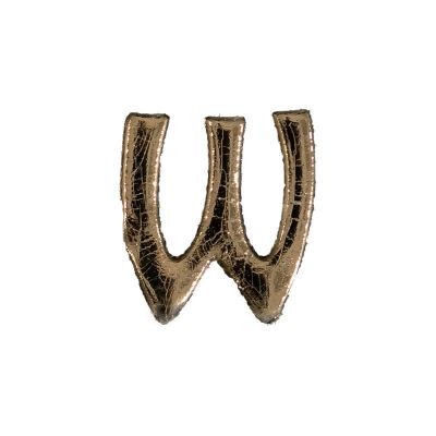 Wachsbuchstabe Echtwachs "W" 8mm gold