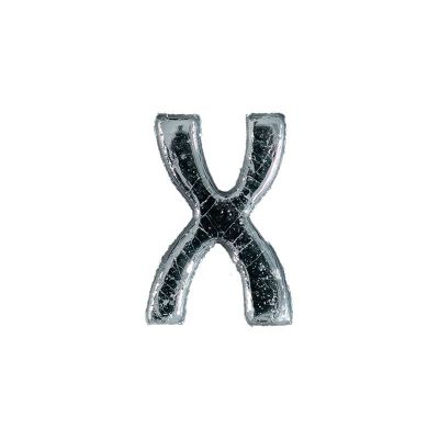Wachsbuchstabe Echtwachs "X" 8mm silber