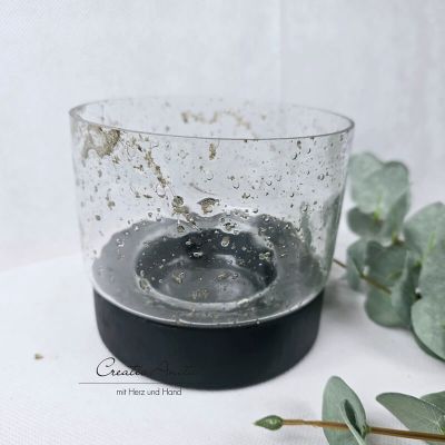 Windlicht mit Glas - Crackle
