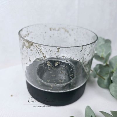 Windlicht mit Glas - Crackle