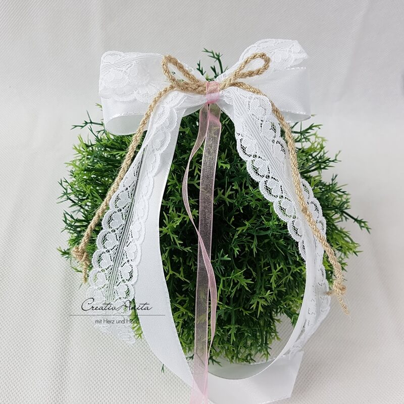 Autoschleifen Vintage Mit Spitze Altrosa Weiss Creativanita