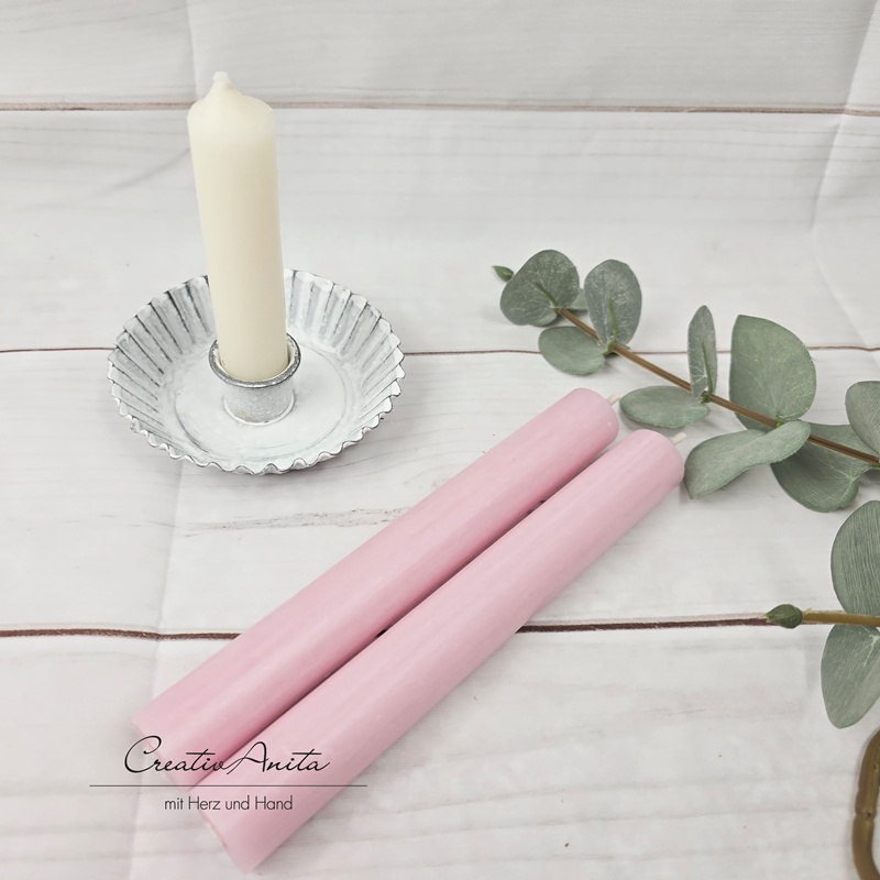 Stabkerze -Pastellrosa-