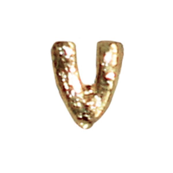 Wachsbuchstabe Echtwachs "v" 8mm gold