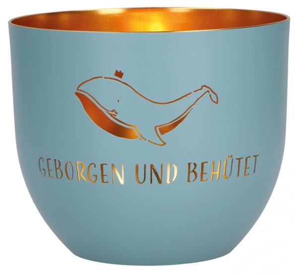 Metallwindlicht - Geborgen und behütet - Hellblau