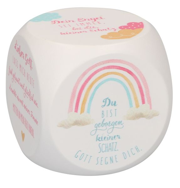Segenswürfel aus Holz -Regenbogen-