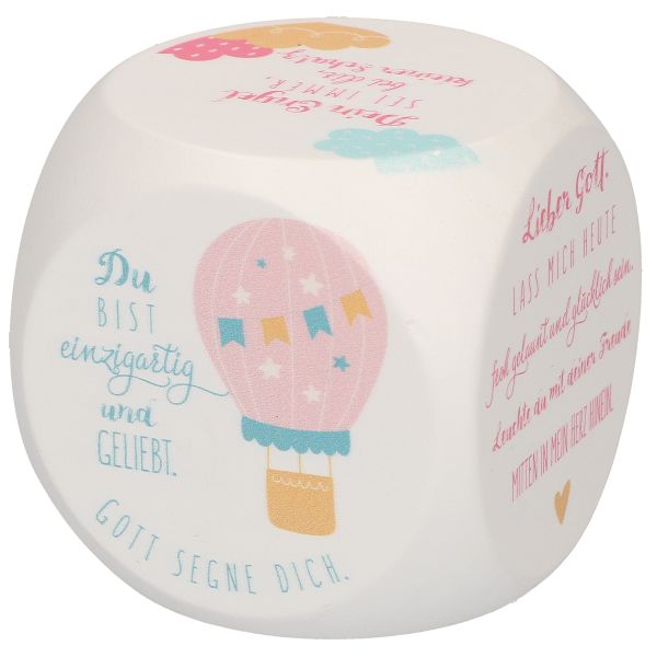 Segenswürfel aus Holz -Regenbogen-