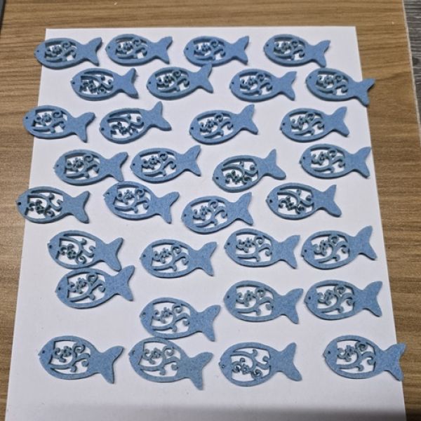 Fische - Filz in blau - 32 Stück