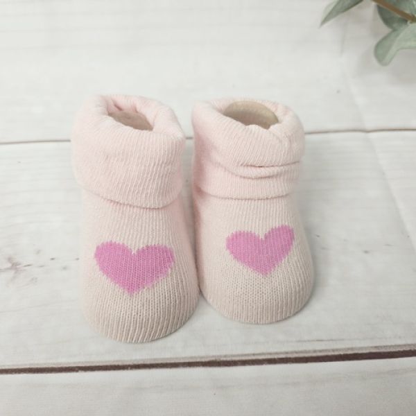 Babyschuhe in rosa mit Herz zum Dekorieren - Basteln
