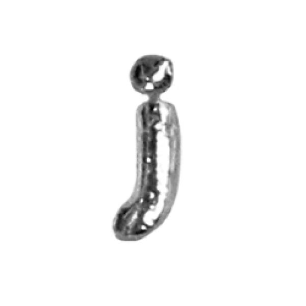 Wachsbuchstabe Echtwachs "j" 8mm silber