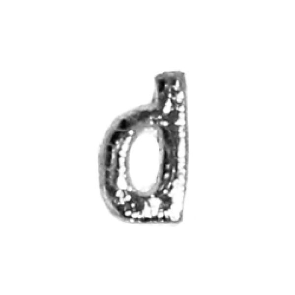 Wachsbuchstabe Echtwachs "d" 8mm silber