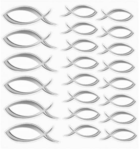 Sticker Symbol Fisch in Silber-Grau Sticker Symbol Fisch in Silber-Grau