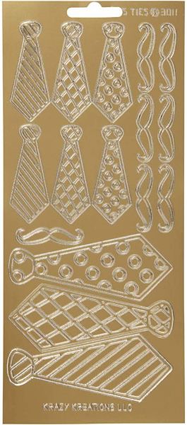 Sticker Konturensticker - Krawatten in Gold