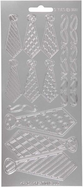 Sticker Konturensticker - Krawatten in Silber