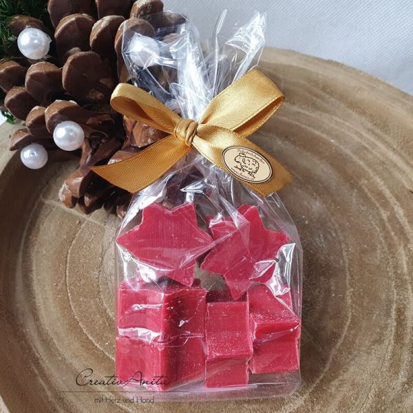 Geschenkset mit Seifensterne Schafmilchseife Mini in Cellophan -BRATAPFEL-