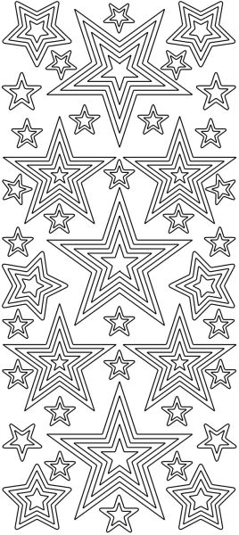 Sticker Motivsticker Konturensticker Sterne I silber