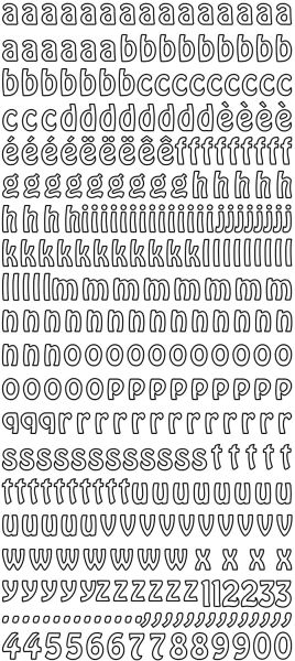 Konturensticker -Buchstaben klein- silber