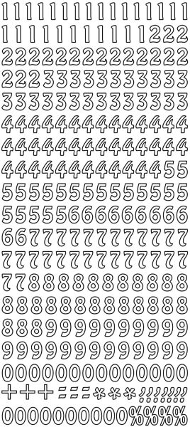 Konturensticker -Zahlen- gold