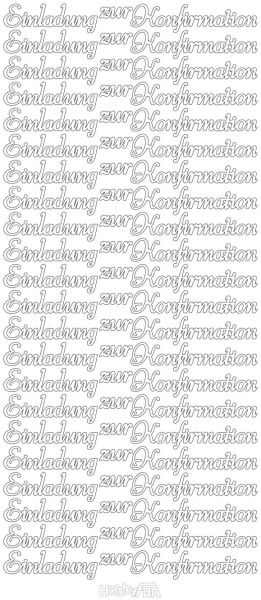 Konturensticker -Einladung zur Konfirmation- silber