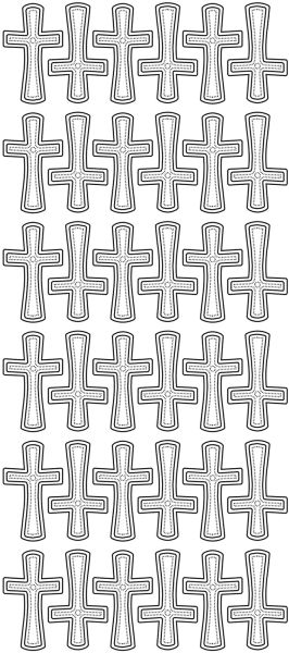 Konturensticker -Kreuz- silber