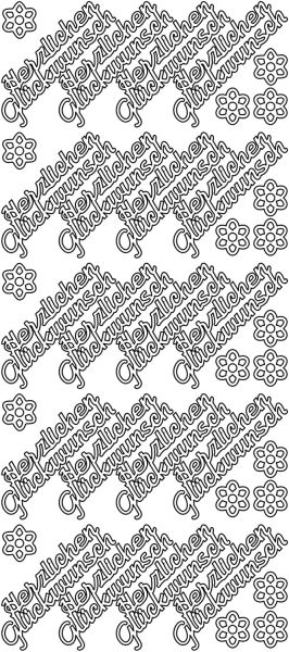 Konturensticker -Herzlichen Glückwunsch- gold