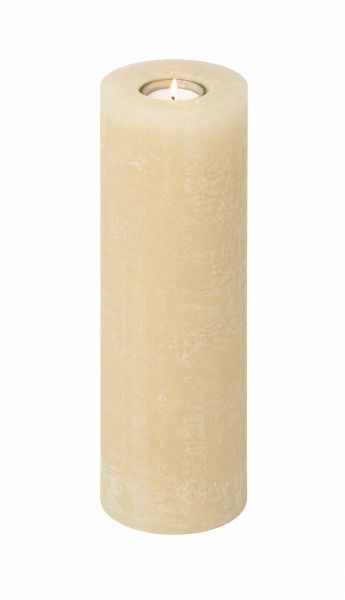 Rustikkerze CREME mit/ohne Teelichteinsatz 250x80 mm