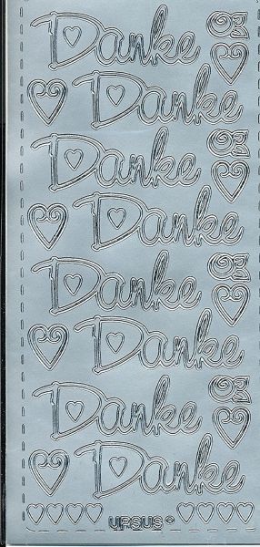 Sticker Schriftsticker DANKE groß in silber Sticker Schriftsticker DANKE groß in silber