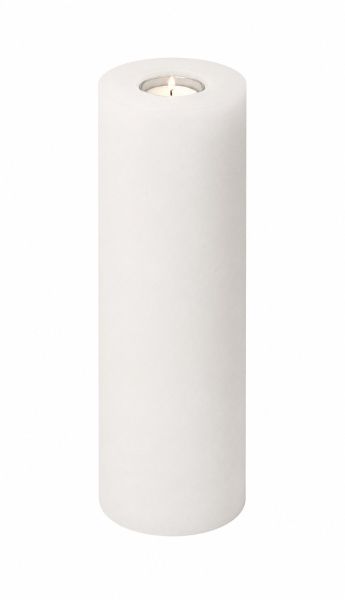 Rustikkerze WEISS mit/ohne Teelichteinsatz 250x80 mm