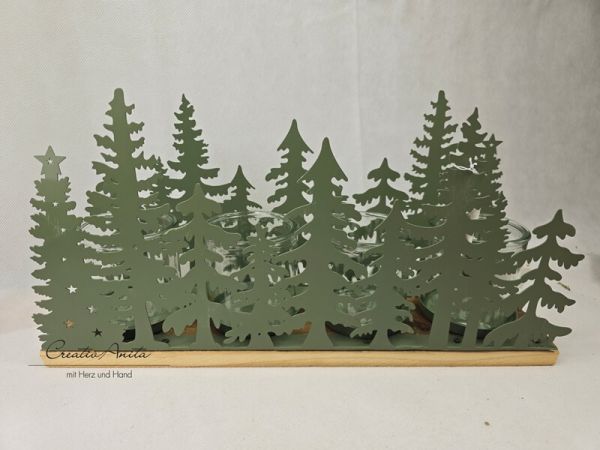 Wald grün - Adventsgesteck mit Gläser