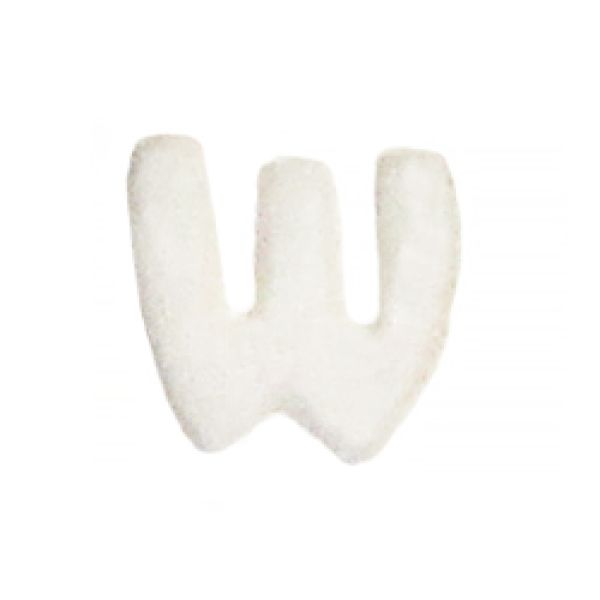 Wachsbuchstabe Echtwachs "w" 8mm weiß
