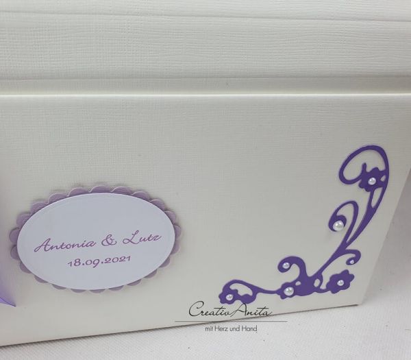 Briefbox Butterfly-Schmetterlinge zur Hochzeit - Flieder-Lila
