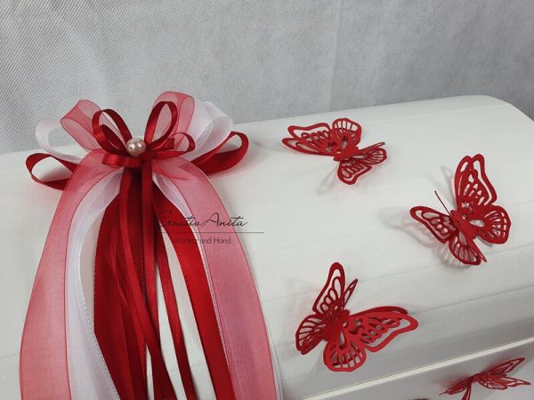 Briefbox Butterfly-Schmetterlinge zur Hochzeit - Rot