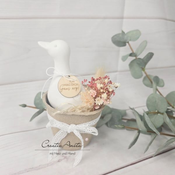 Schale befüllt mit einer Gans - Gänseliebhaber - liebevoll dekoriert